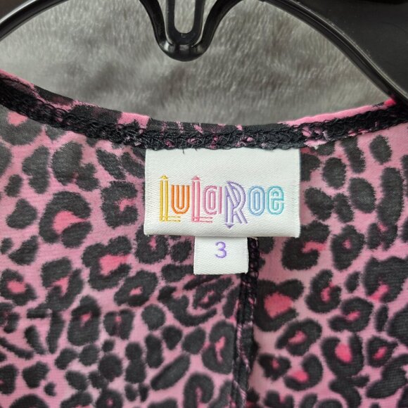 LuLaRoe Sheer Pink Cheetah Print Kimono Cardigan – Size 3 - Picture 4 of 11